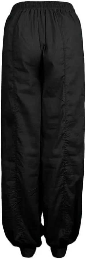 Womens Summer Pants Dressy Loose Fit Plus Size High Waist Trousers with Pockets Floral Yoga Black Linen Pants Women