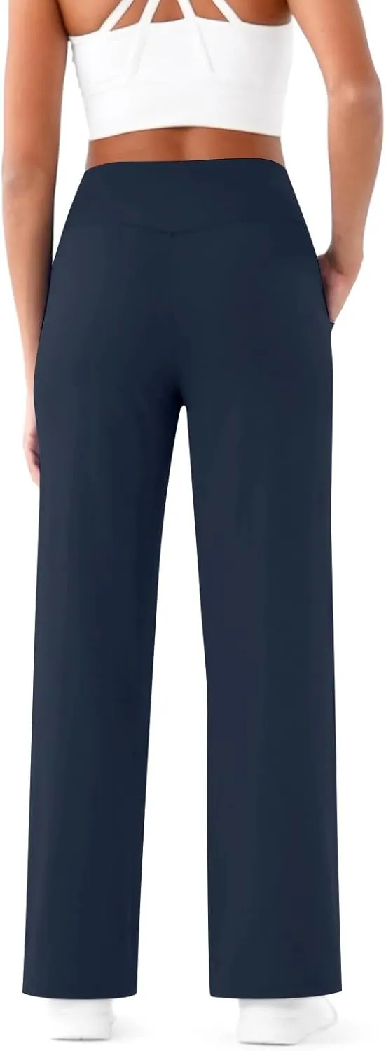 Womens Summer Yoga Pants Elastic High Waist Loose Fit Lightweight Quick Dry Casual Jogging Fitness Running Trouser