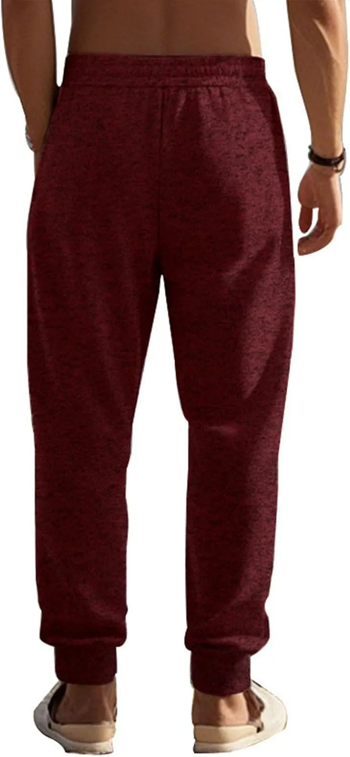 Work Pants for Men Drawstring Athleic Sport Outdoor Sweatpants with Pockets Trendy 2025 Spring Elastic Waist Pants