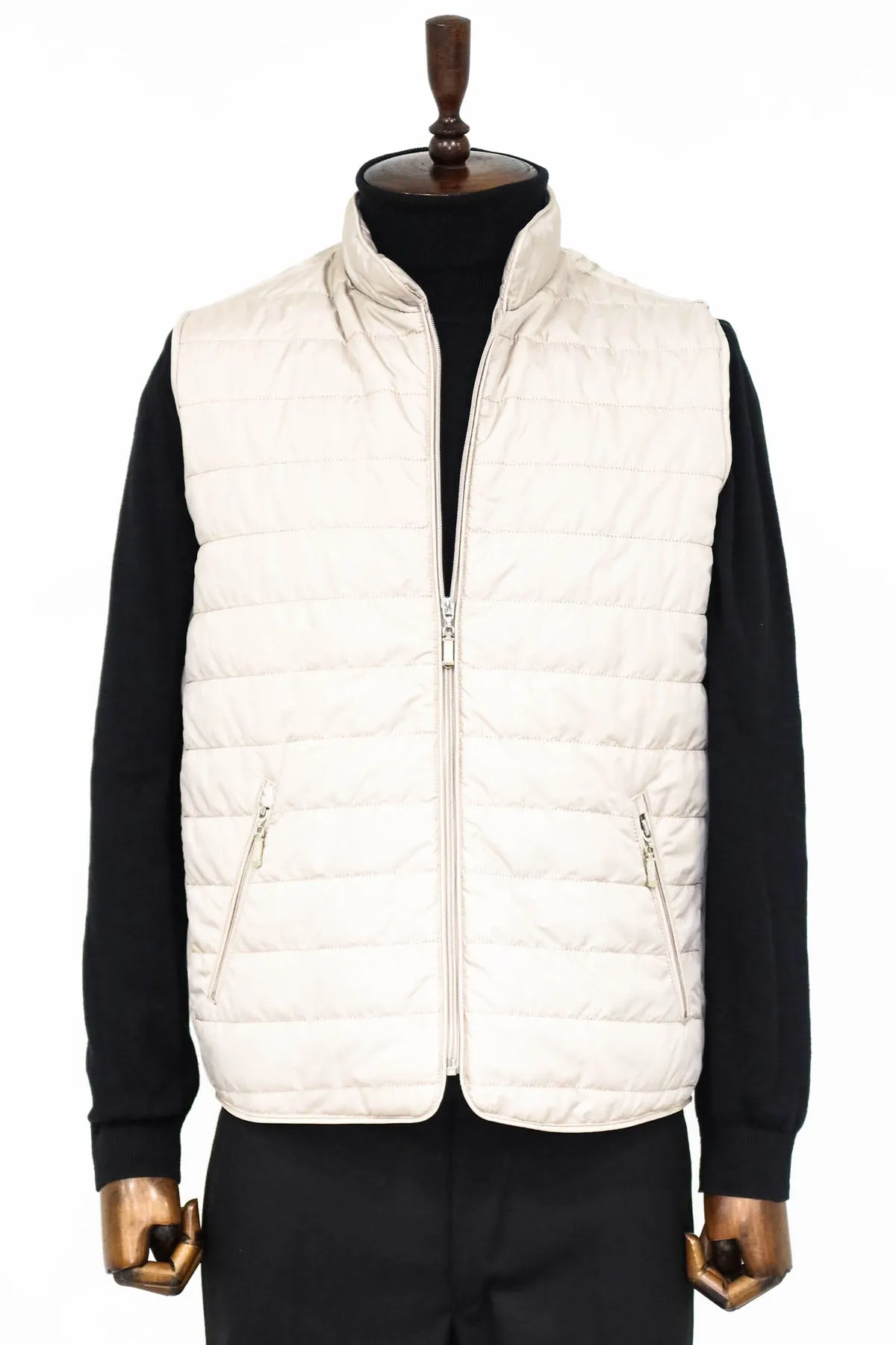 WSS Quilted Sleeveless Beige Men Down Vest  - Niederkassel