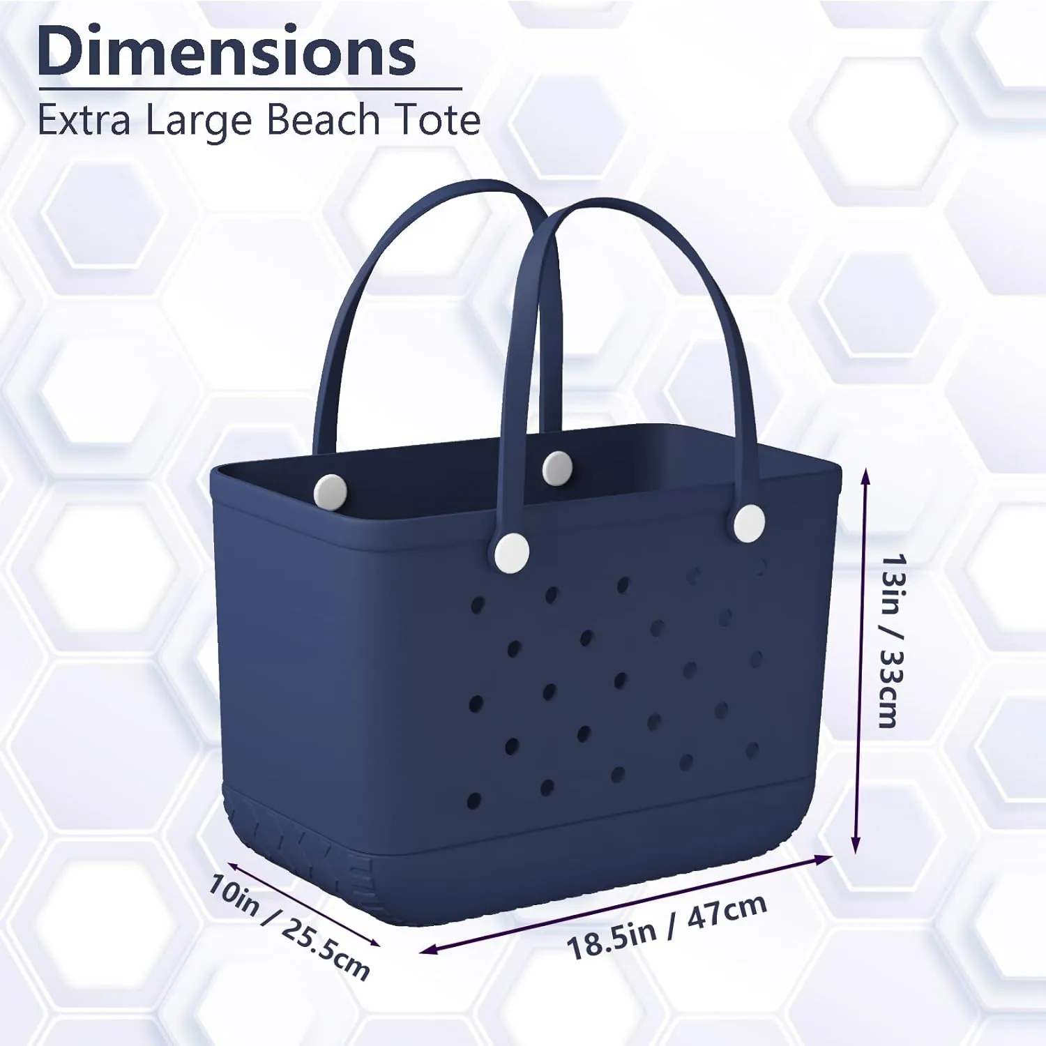 X-Large Rubber Tote Bag Rubber Beach Bag, Washable Durable Beach Tote, Lightweight, Waterproof Sandproof