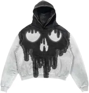 Y2K sweatshirt with hip-hop letter print oversized men's and women's hoodies, casual loose solid Gothic top