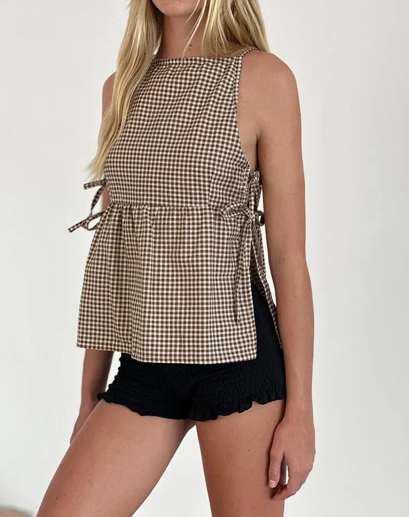 Y2k Women Tie Side Tank Top Crop Cute Sleeveless Lace Up Loose Vest Split Square Neck Going Out Shirts Summer