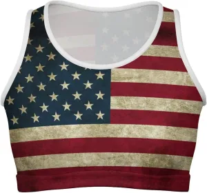 Zakqeik Women's Casual Sleeveless Tank Tops American-Flag Scoop Neck Basic Cami Shirts
