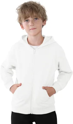 Zip up Hoodie Kids Fleece Hooded Sweatshirts for Boys Girls Toddlers Hooded Full Zipper Jacket Shirt 3-12Y